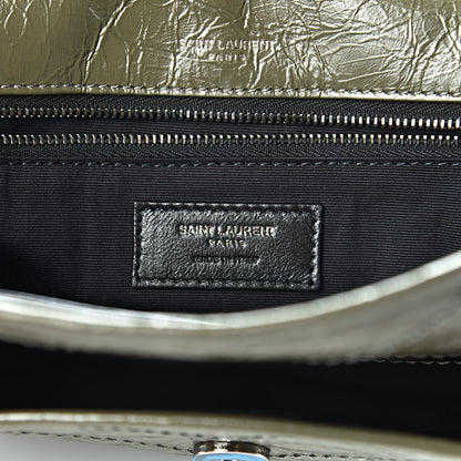 Saint Laurent Crinkled Calfskin Matelasse Monogram Medium Niki Chain Satchel Military Olive 7 of 11