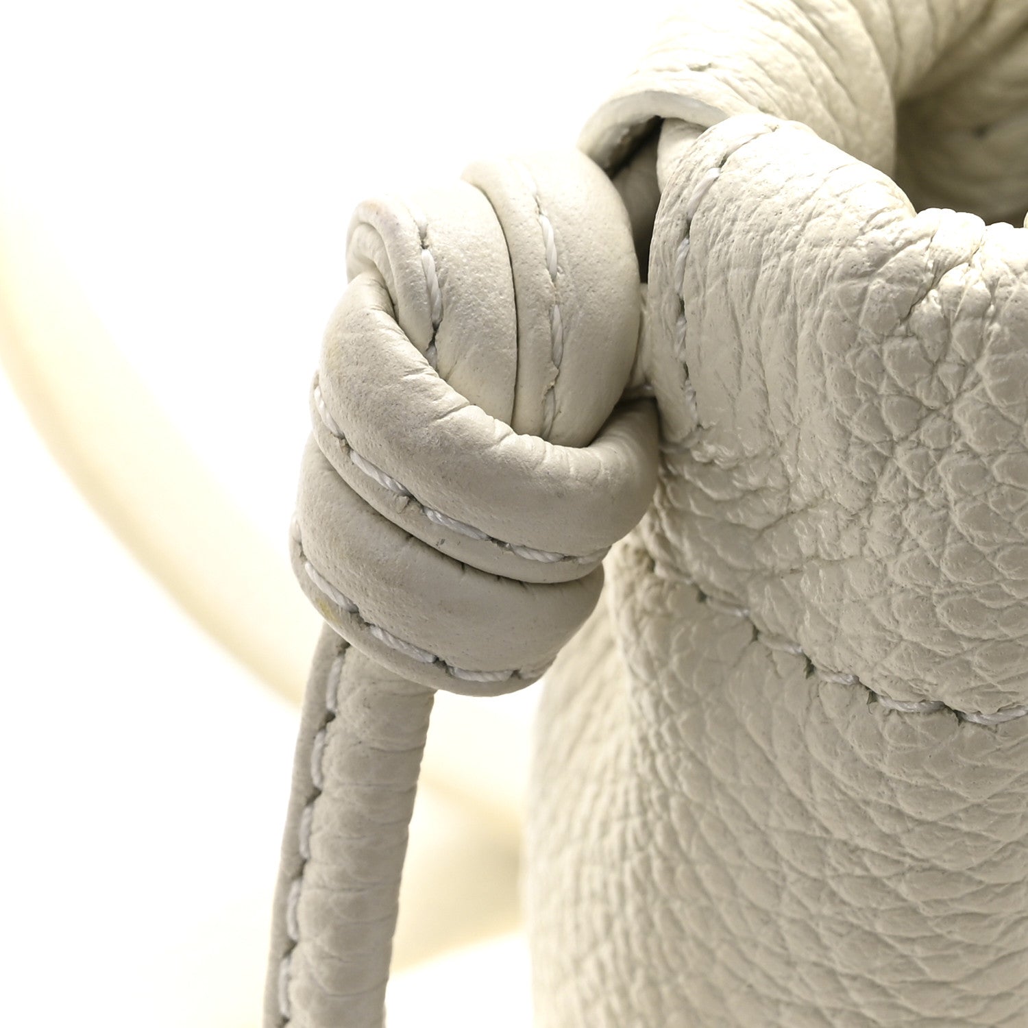 Celine Calfskin Cuir Small Triomphe Cabas Drawstring White 12 of 14