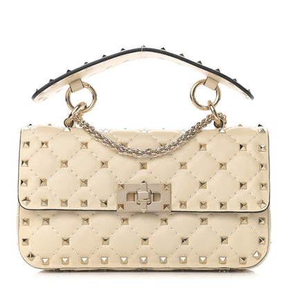 Valentino Garavani Nappa Small Rockstud Spike Shoulder Bag Light Ivory 1 of 10