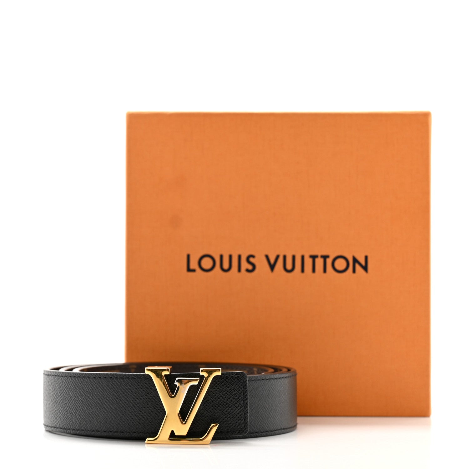 Louis Vuitton Calfskin Monogram 30mm LV Initiales Reversible Belt  90 36 Black 7 of 7