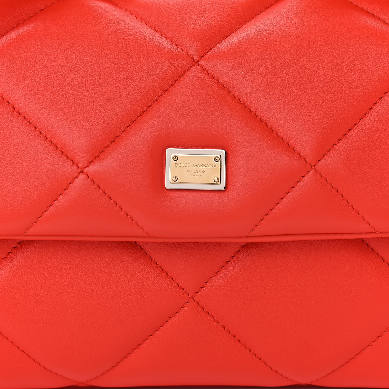Dolce & Gabbana Calfskin Quilted Small Miss Sicily Satchel Red 7 of 9
