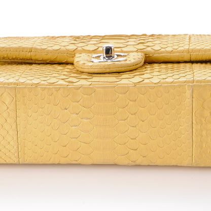 Chanel Python Medium Double Flap Yellow 12 of 14