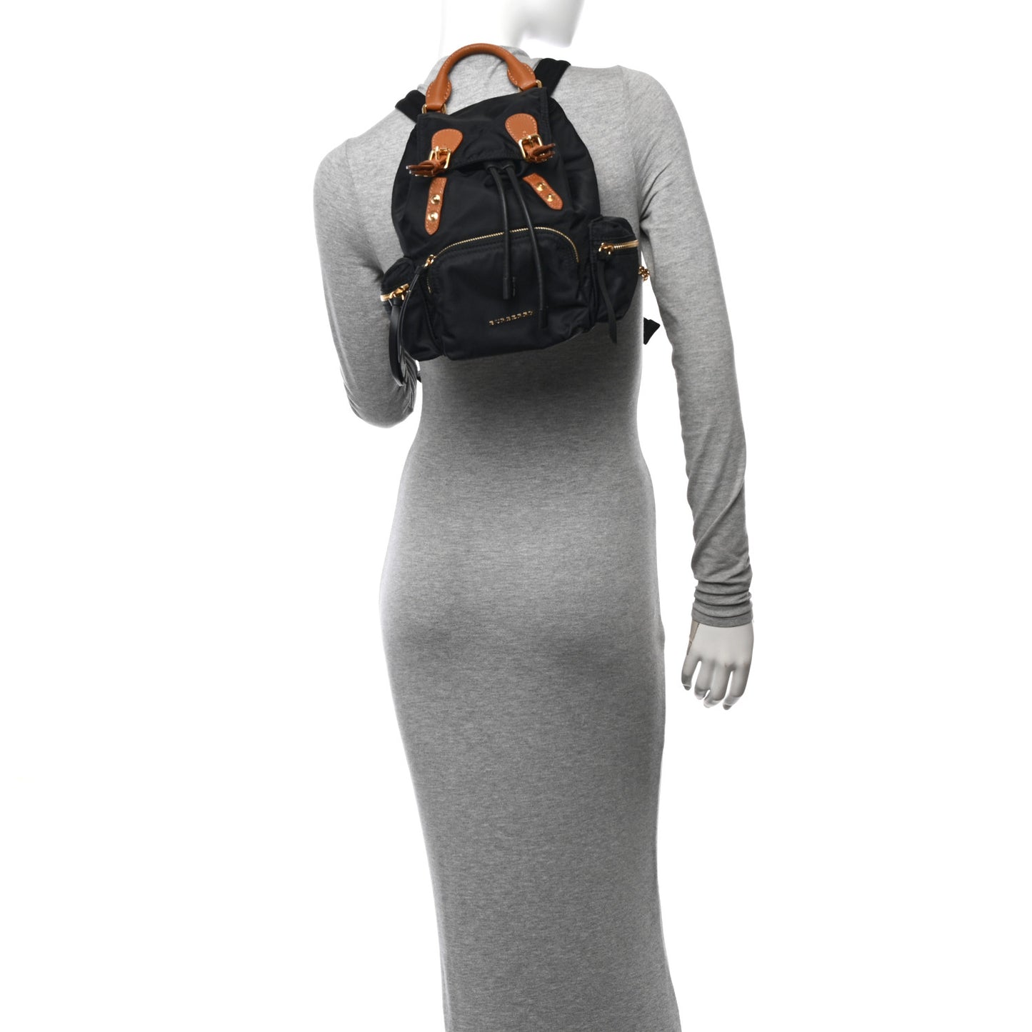 Nylon Small Rucksack Backpack Black