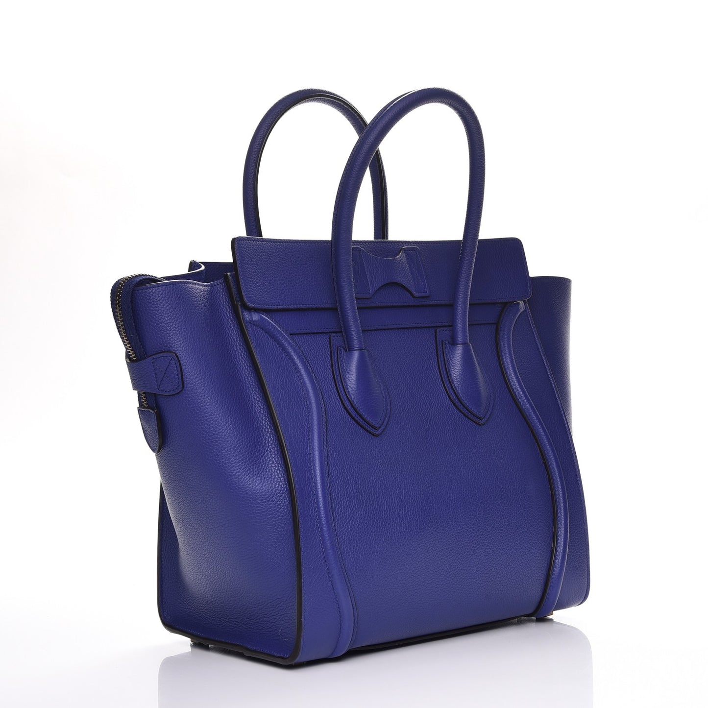 Drummed Calfskin Mini Luggage Indigo