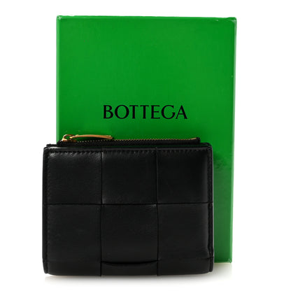Bottega Veneta Nappa Maxi Intrecciato Small Bi-Fold Zip Wallet Black 7 of 7