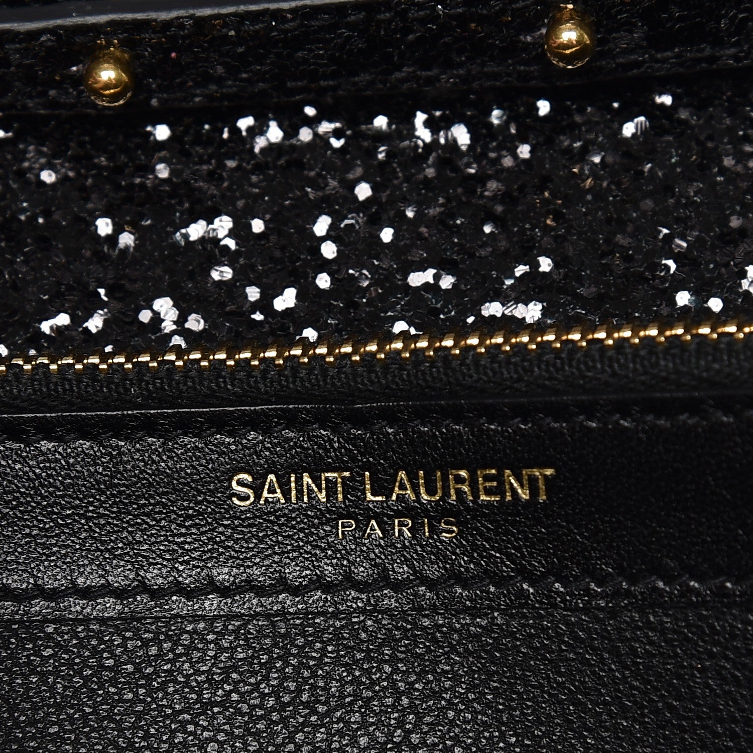 Saint Laurent Glitter Galactica Monogram Chain Wallet 6 of 7
