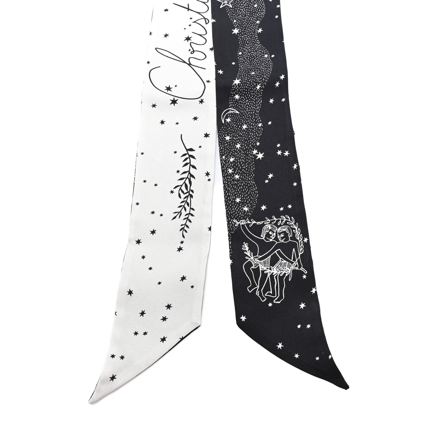 Silk Zodiac Gemini Mitzah Scarf Black