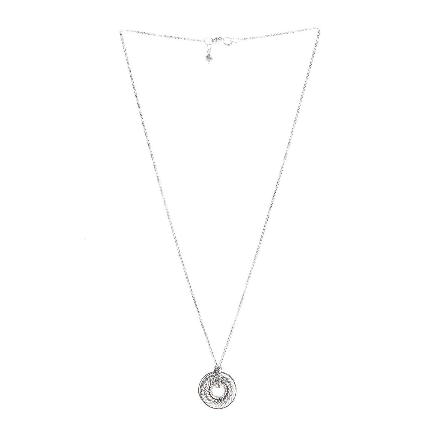Sterling Silver Diamond 19mm Thoroughbred Pendant Necklace