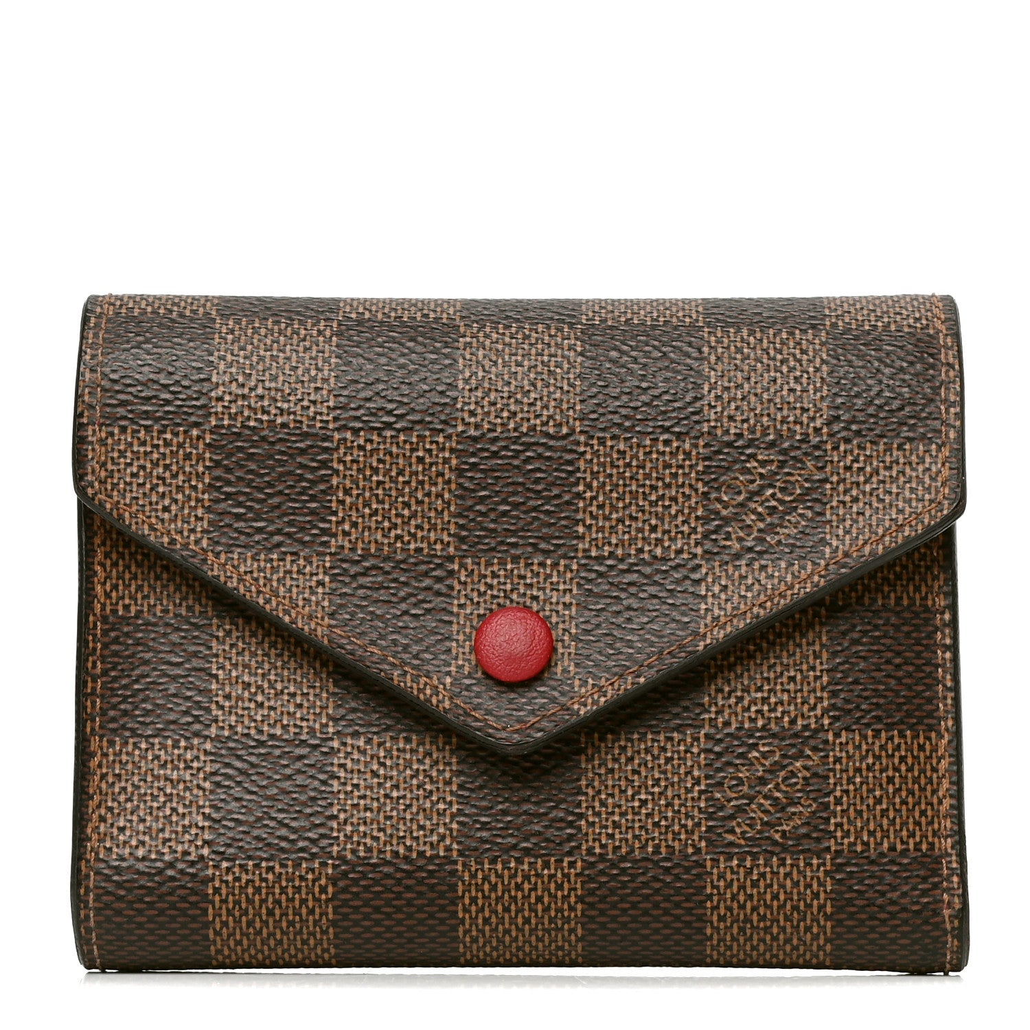 Louis Vuitton Damier Ebene Victorine Wallet Red 1 of 5
