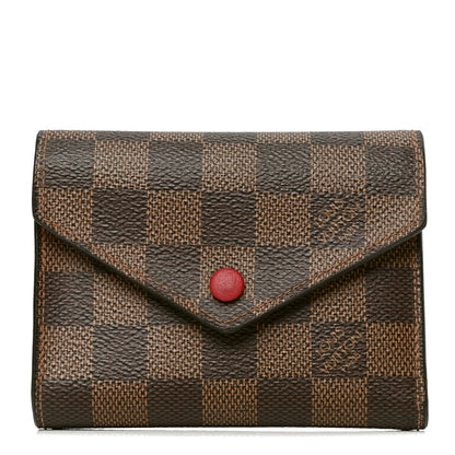 Louis Vuitton Damier Ebene Victorine Wallet Red 1 of 5