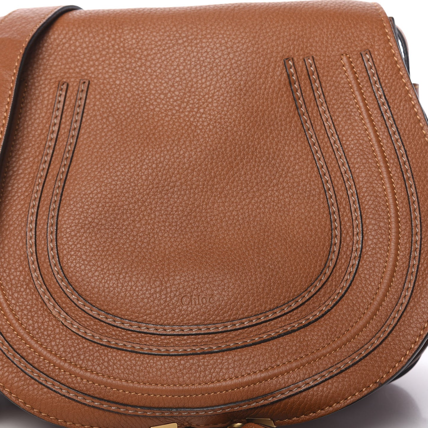 Calfskin Medium Marcie Round Crossbody Bag Tan