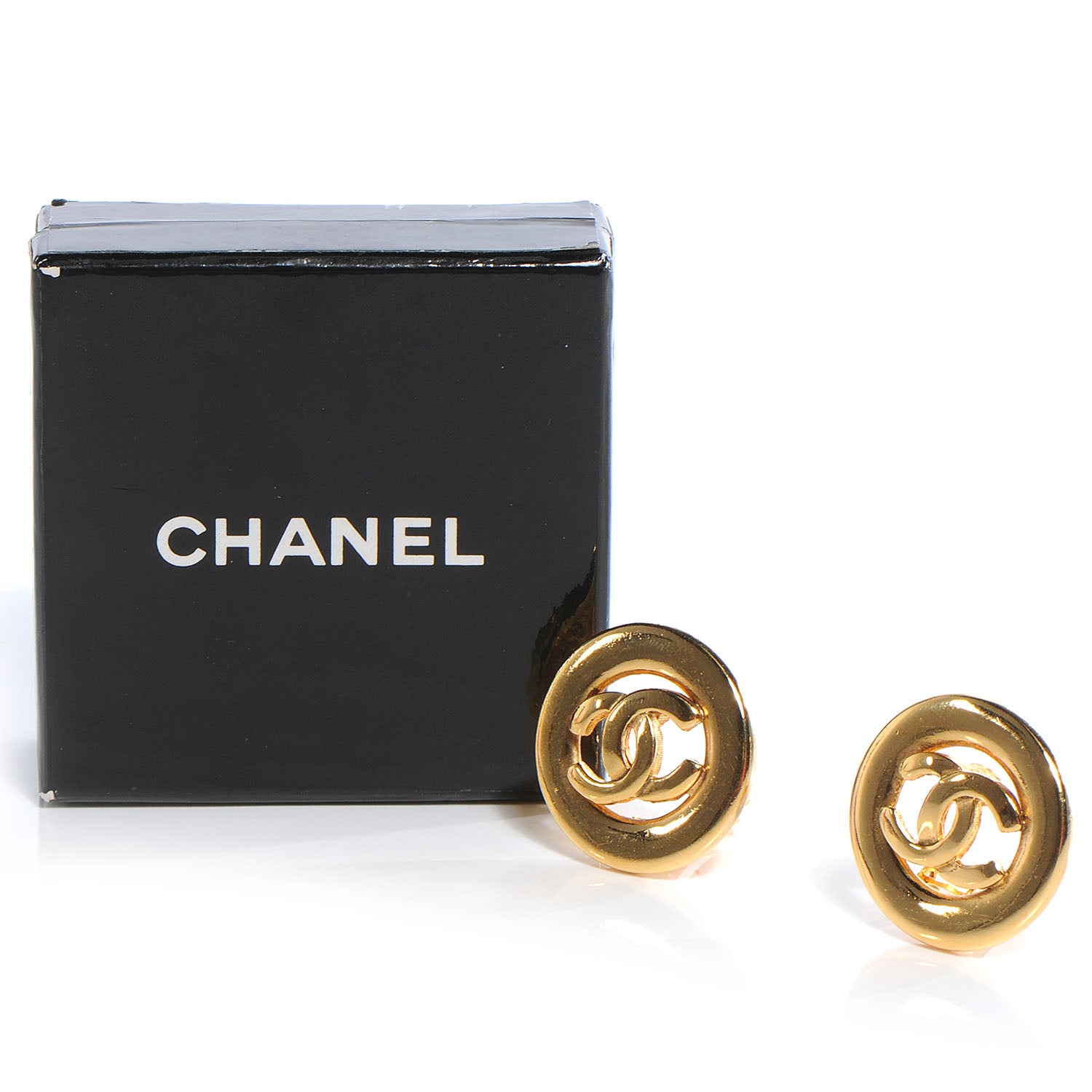 Chanel Round CC Clip On Earrings Gold 3 of 5