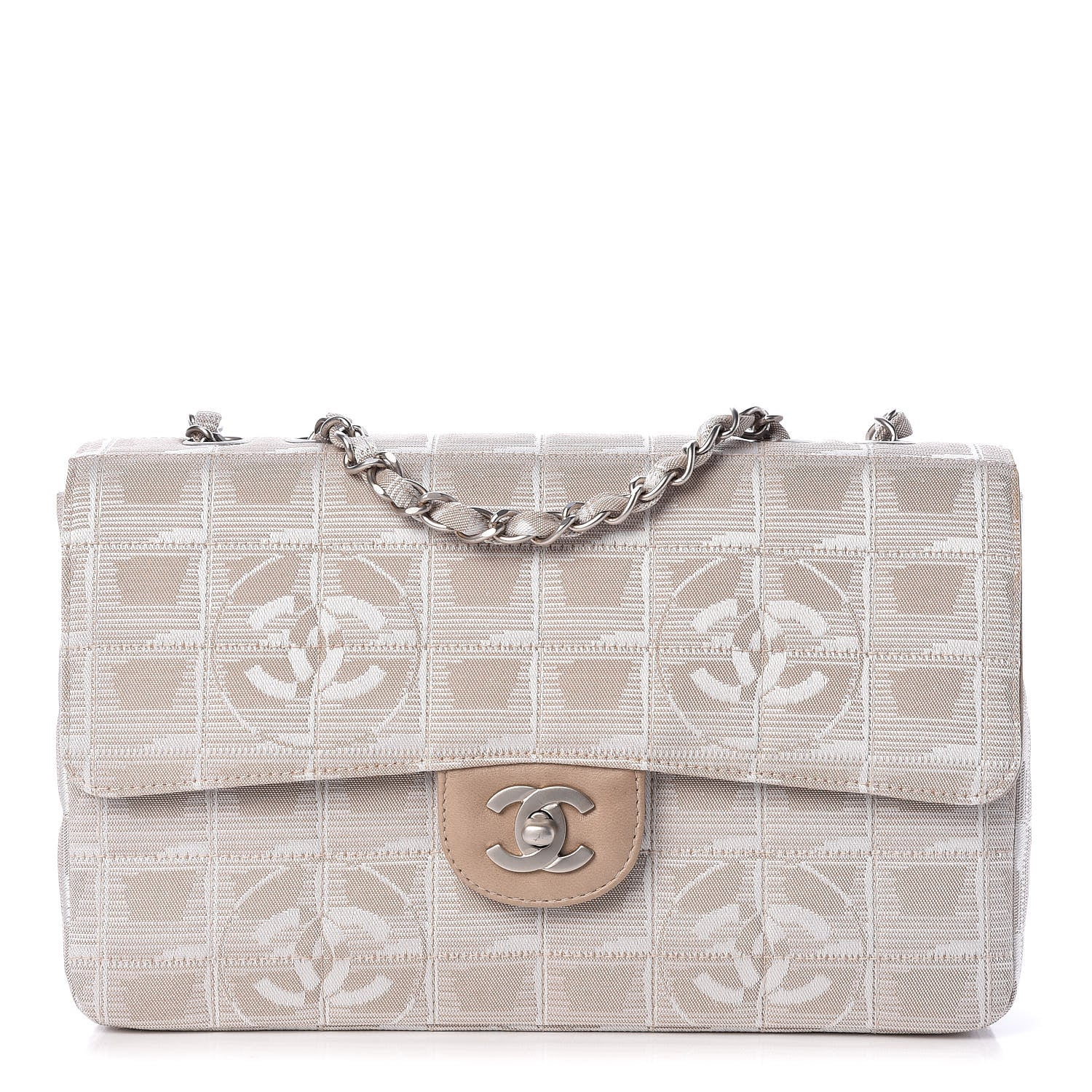 Chanel Nylon Medium Travel Flap Light Beige 1 of 17