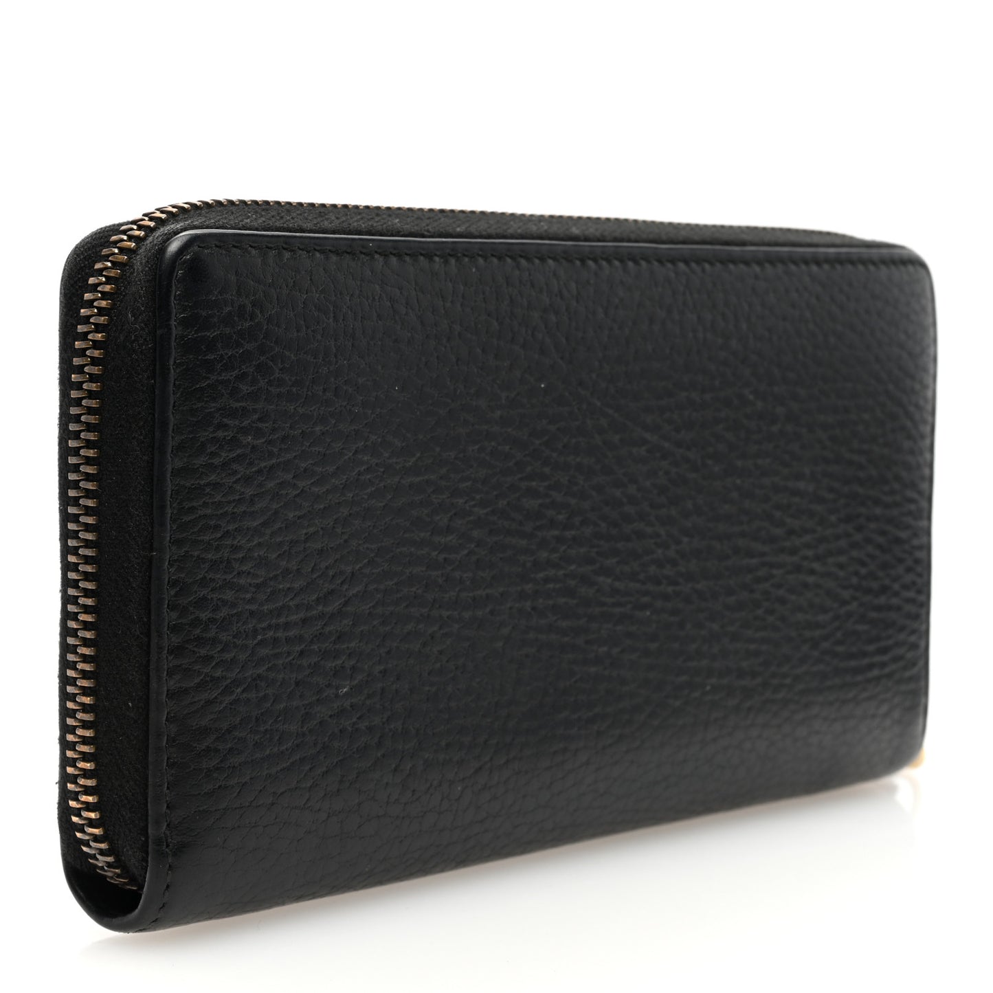 Calfskin GG Marmont Bow Zip Around Wallet Black
