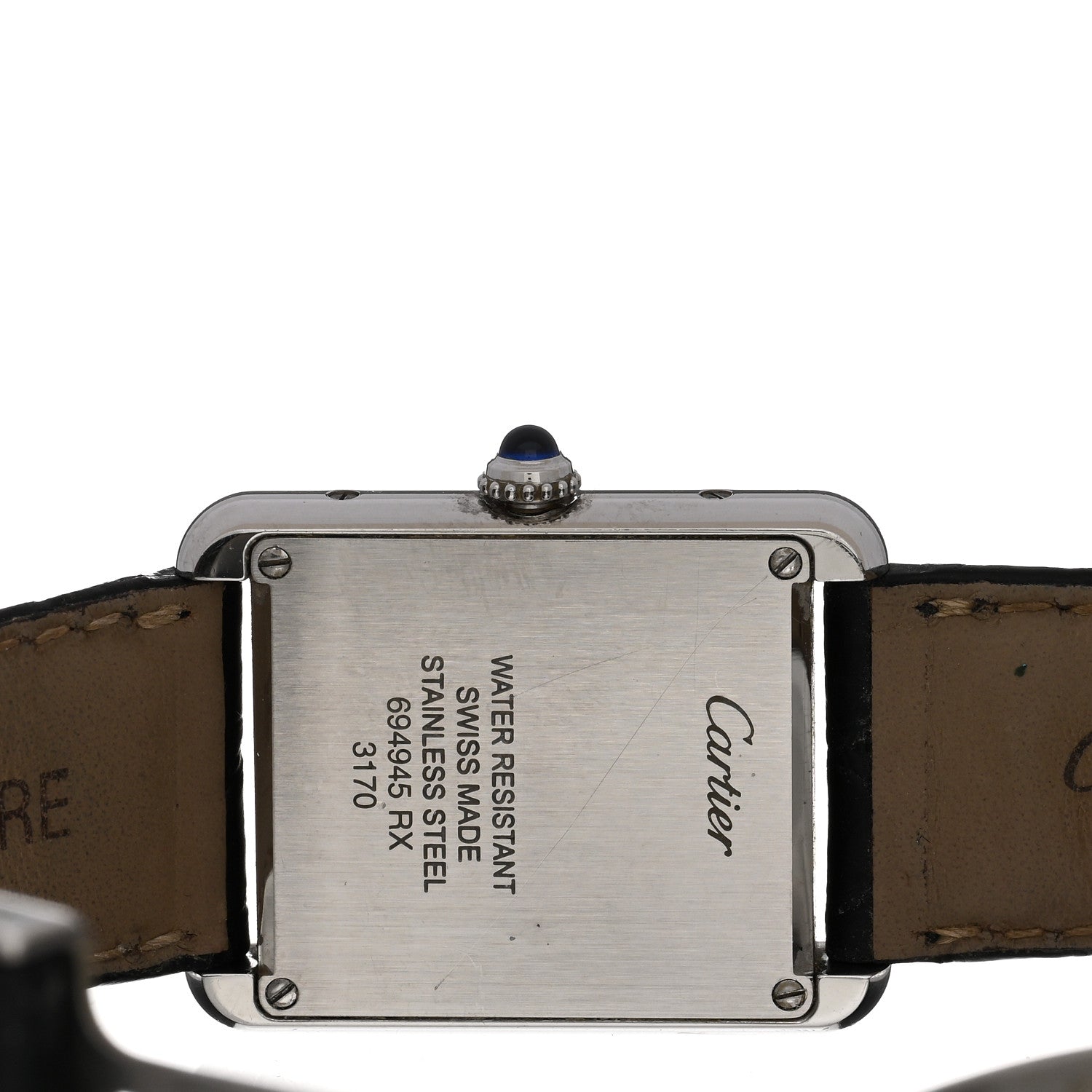 Cartier Stainless Steel Alligator 24mm Tank Solo Quartz Watch 4 of 5
