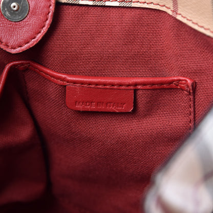 Burberry Haymarket Check Small Canterbury Tote Military Red 9 of 23