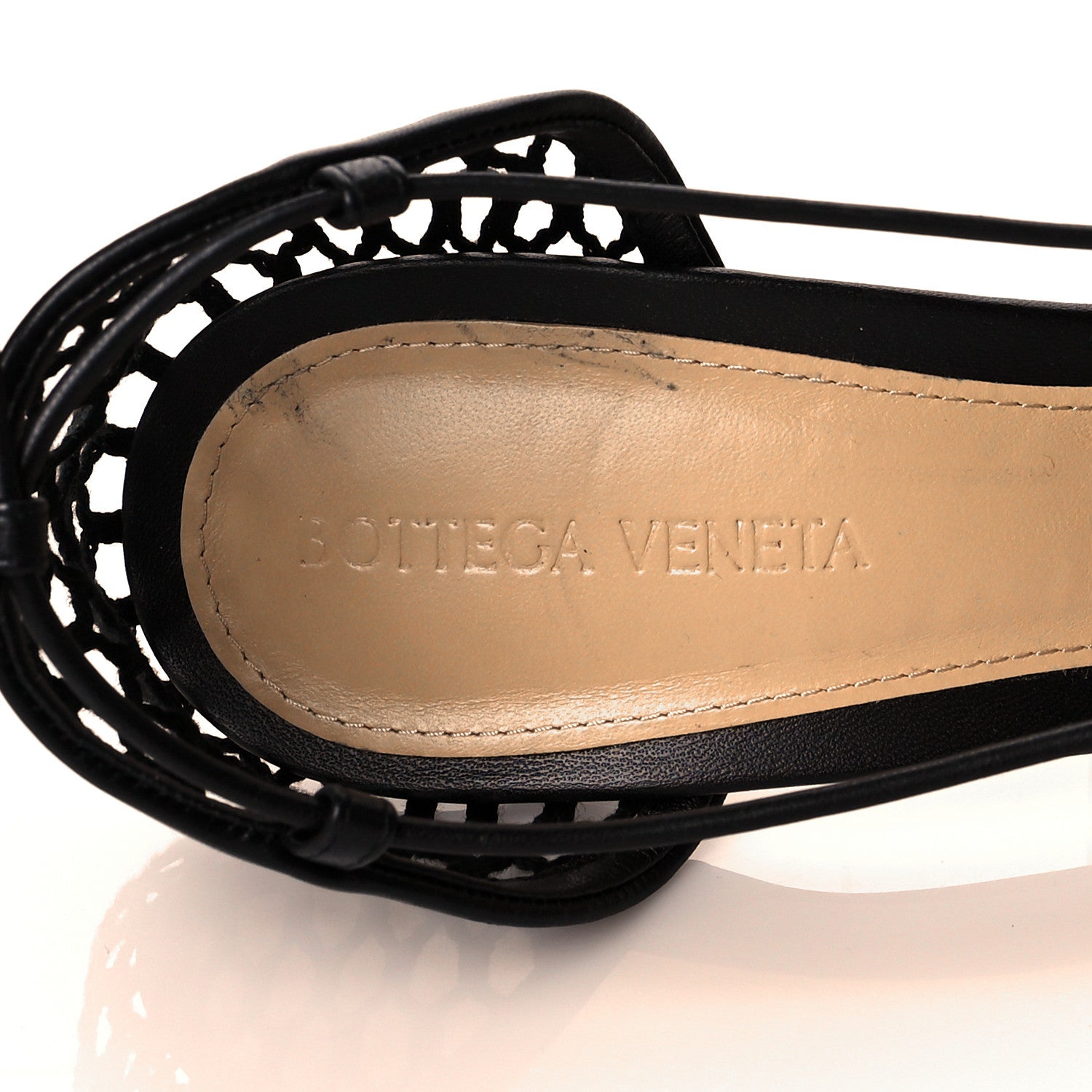 Bottega Veneta Mesh Nappa Stretch Ankle Tie Sandals 40 Black 8 of 8