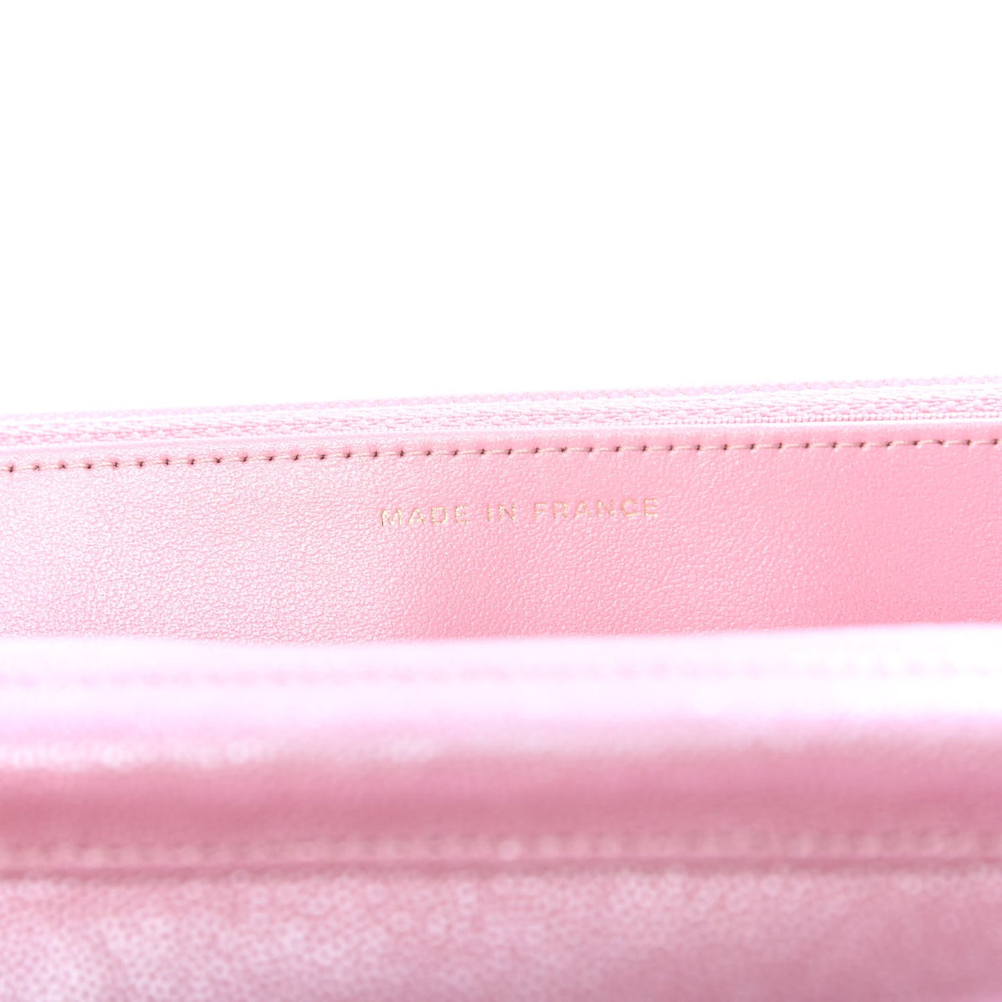 Iridescent Caviar Quilted Wallet on Chain WOC Rose Pink