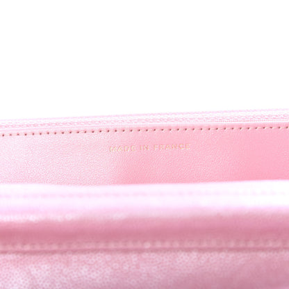 Chanel Iridescent Caviar Quilted Wallet on Chain WOC Rose Pink 6 of 12
