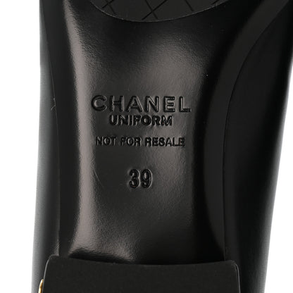 Chanel Lambskin Cap Toe CC Uniform Ballerina Flats 39 Black 7 of 10
