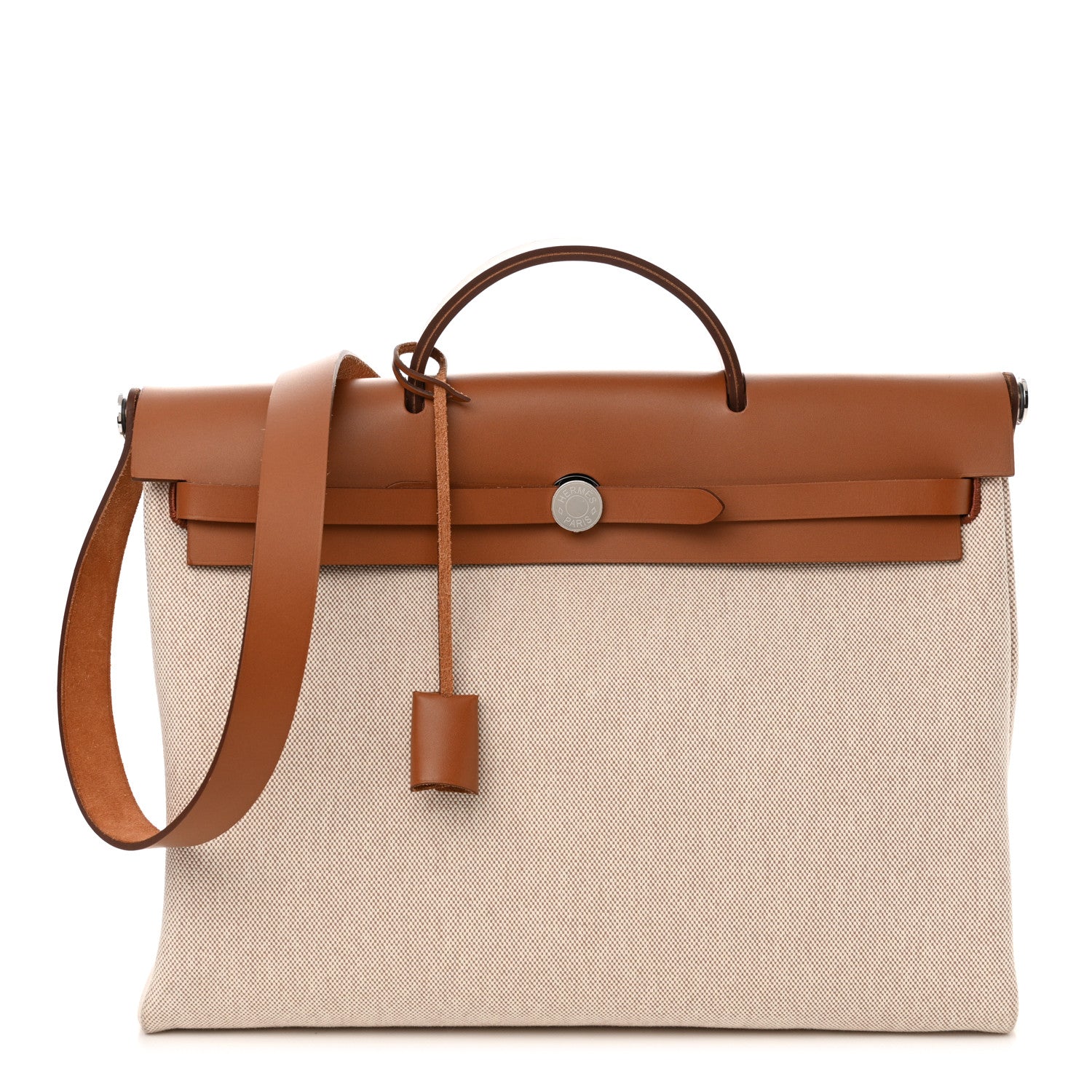 Hermes Vache Hunter Criss Viking Herbag Messenger 39 Ecru Beige Fauve 1 of 13