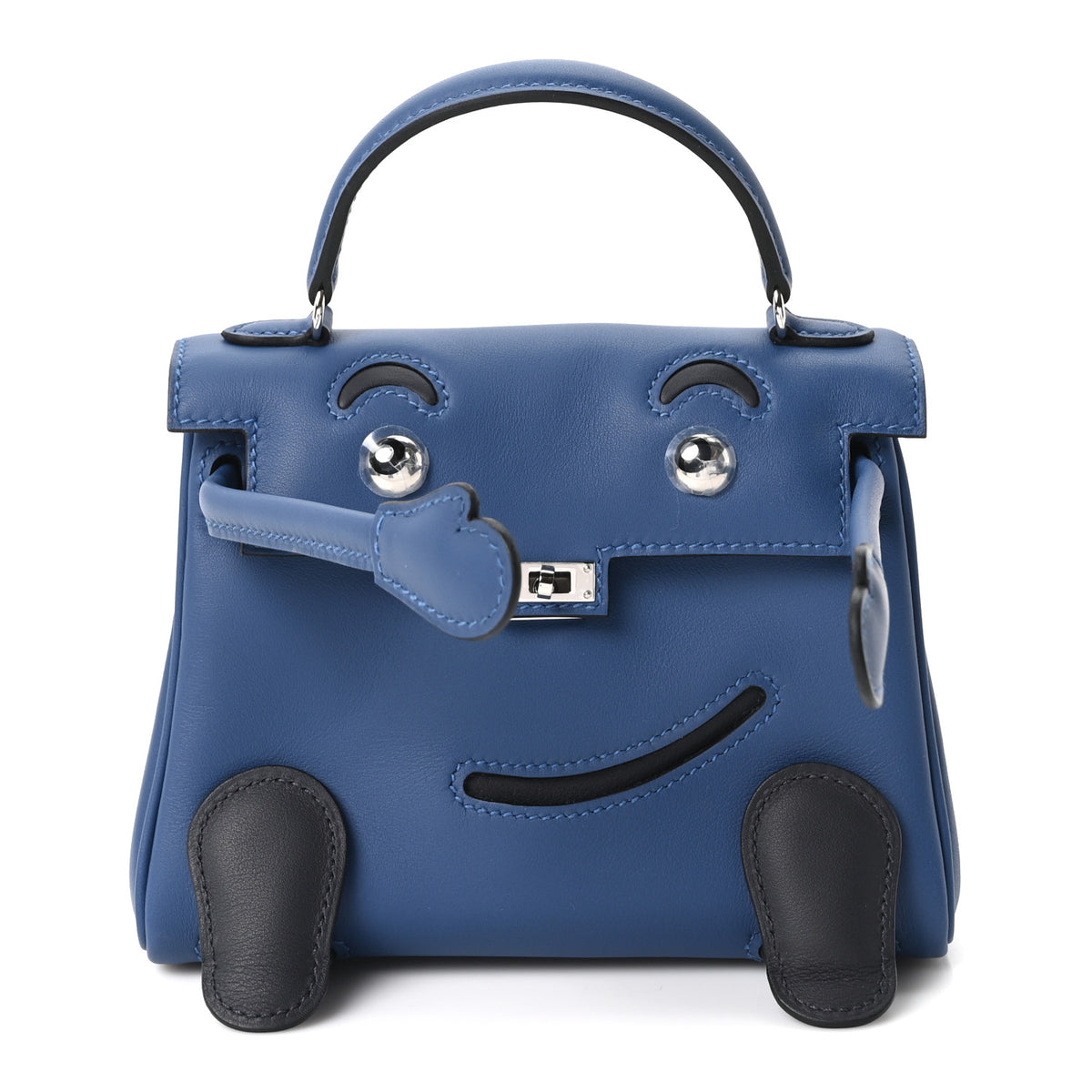 Hermes Swift Quelle Idole Kelly Doll Handbag Bleu Tie Caban 1 of 10