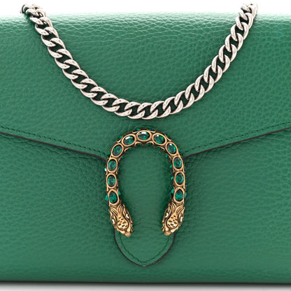 Gucci Calfskin Mini Dionysus Chain Wallet Emerald 9 of 12