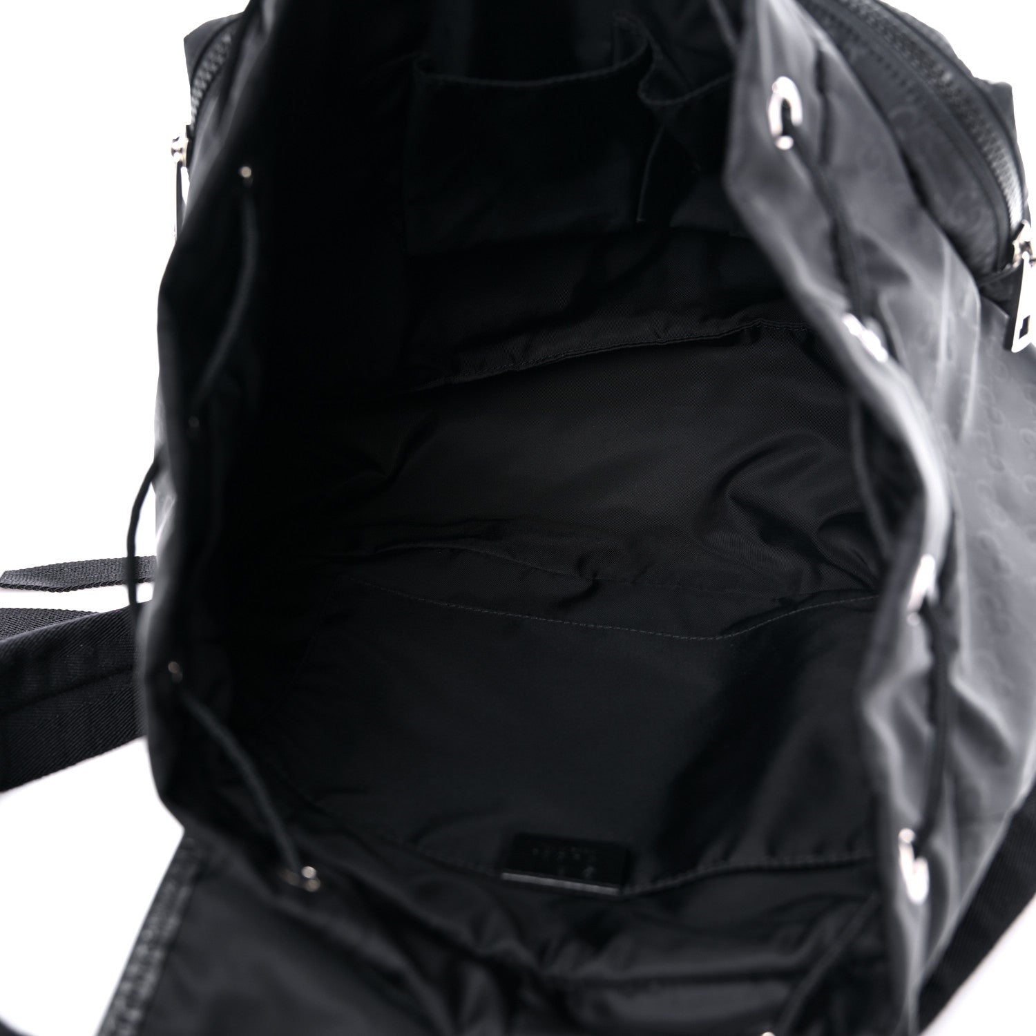 Gucci Nylon Monogram Medium Light Single Buckle Backpack Black 5 of 13