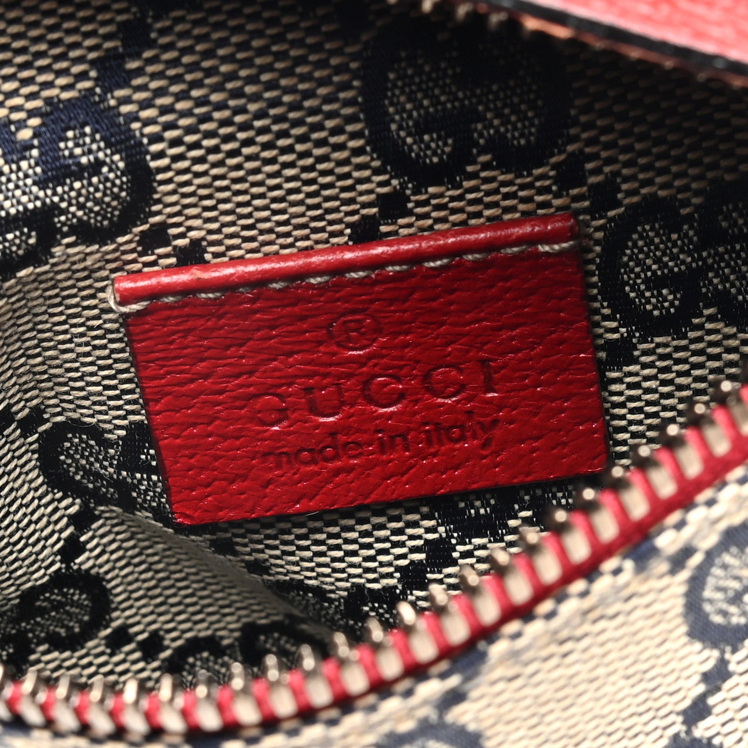 Gucci GG Monogram Web Double Pocket Belt Bag Navy Red 6 of 10