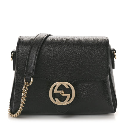 Gucci Dollar Calfskin Interlocking G Crossbody Bag Black 1 of 10
