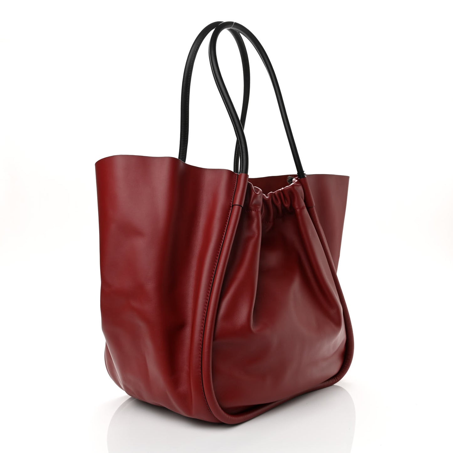 Calfskin XL Ruched Tote Bordeaux