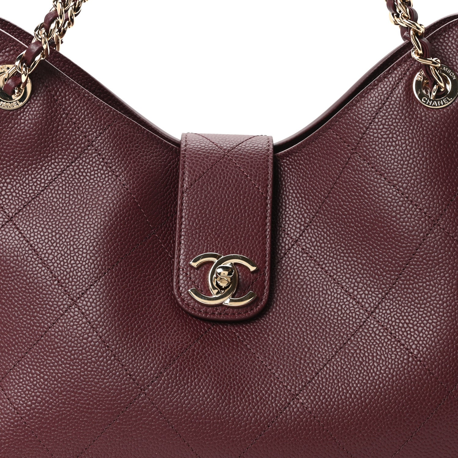 Chanel Grained Calfskin Large Shopping Bag Dark Burgundy 9 of 12