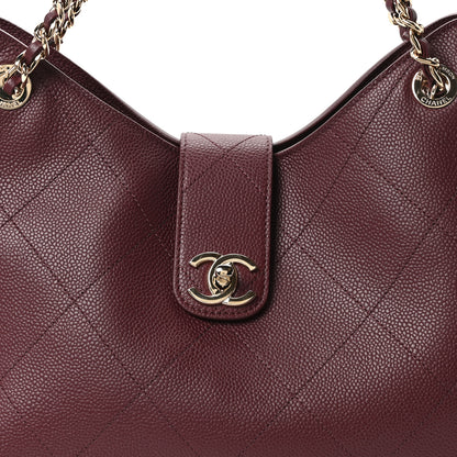 Chanel Grained Calfskin Large Shopping Bag Dark Burgundy 9 of 12