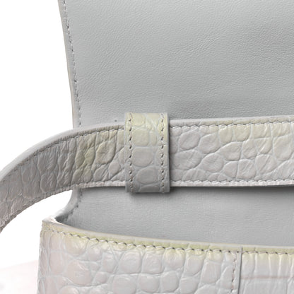 Balenciaga Extra Supple Calfskin Crocodile Embossed XS Downtown Shoulder Bag White 13 of 21