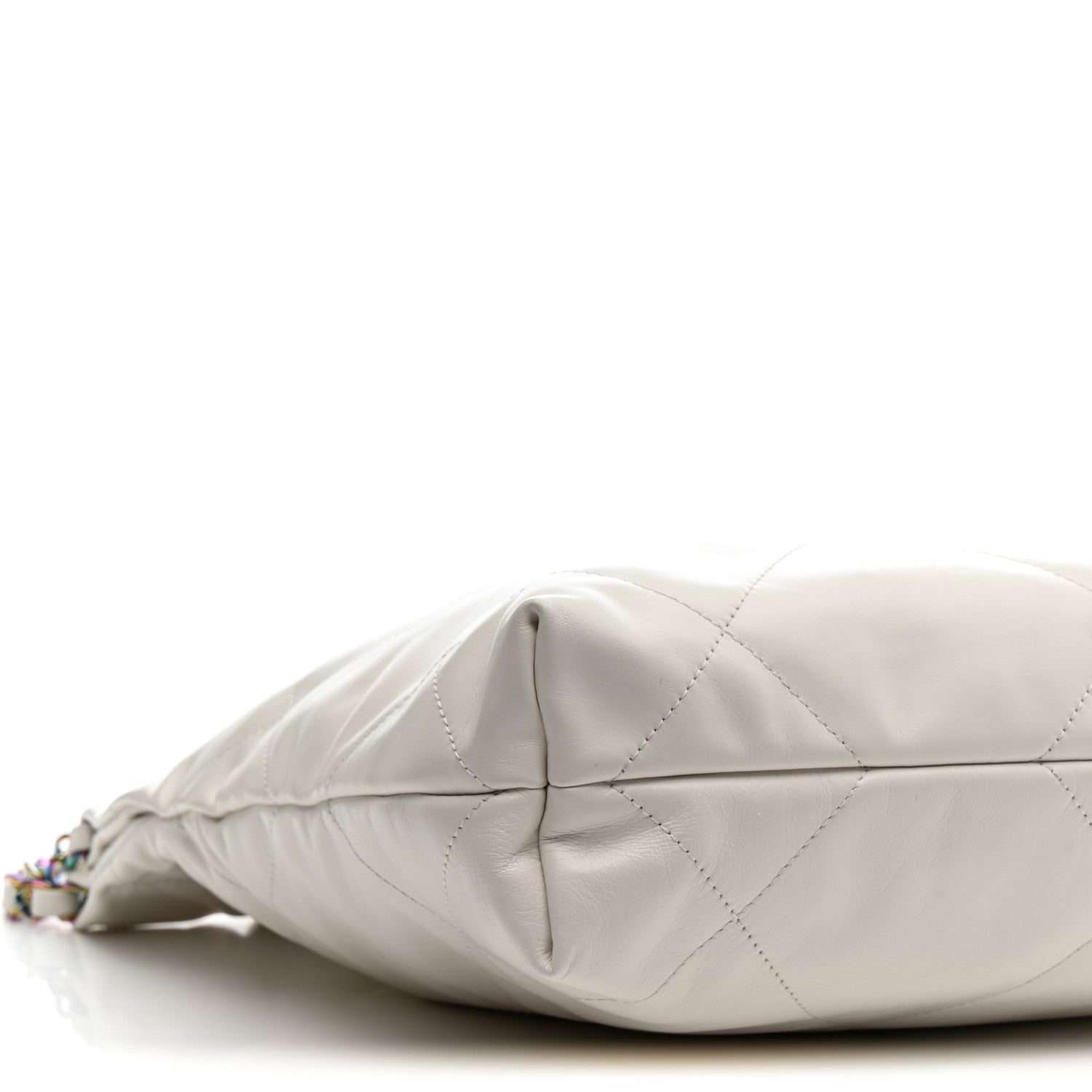 Chanel Shiny Calfskin Quilted Small Rainbow Chanel 22 White 10 of 11