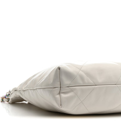 Chanel Shiny Calfskin Quilted Small Rainbow Chanel 22 White 10 of 11