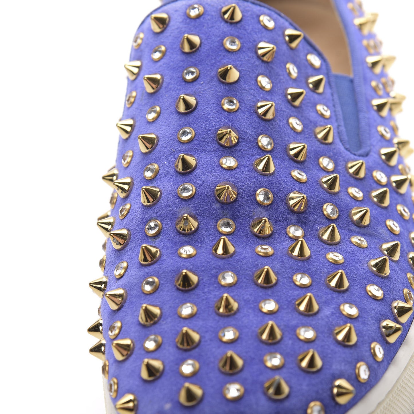 Veau Velours Spikes Roller Boat Flat 37 Purple