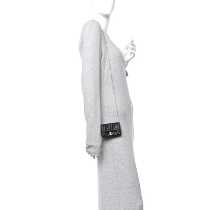 Fendi Nappa Matisse FF Embossed Nano Baguette Charm Black 2 of 12