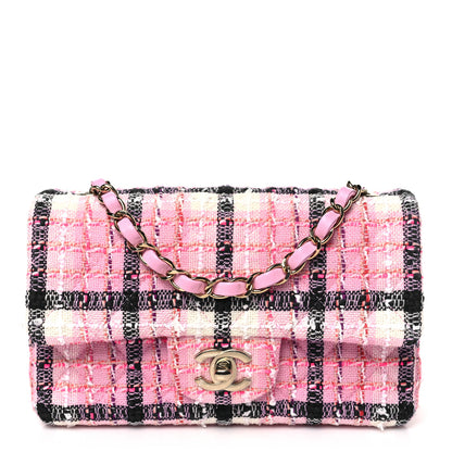 Chanel Metallic Tweed Quilted Mini Rectangular Flap Pink Navy White 1 of 10