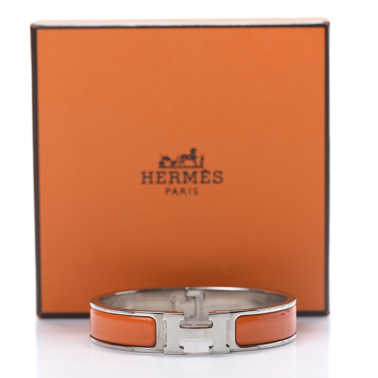 Enamel Narrow Clic Clac H Bracelet PM Orange