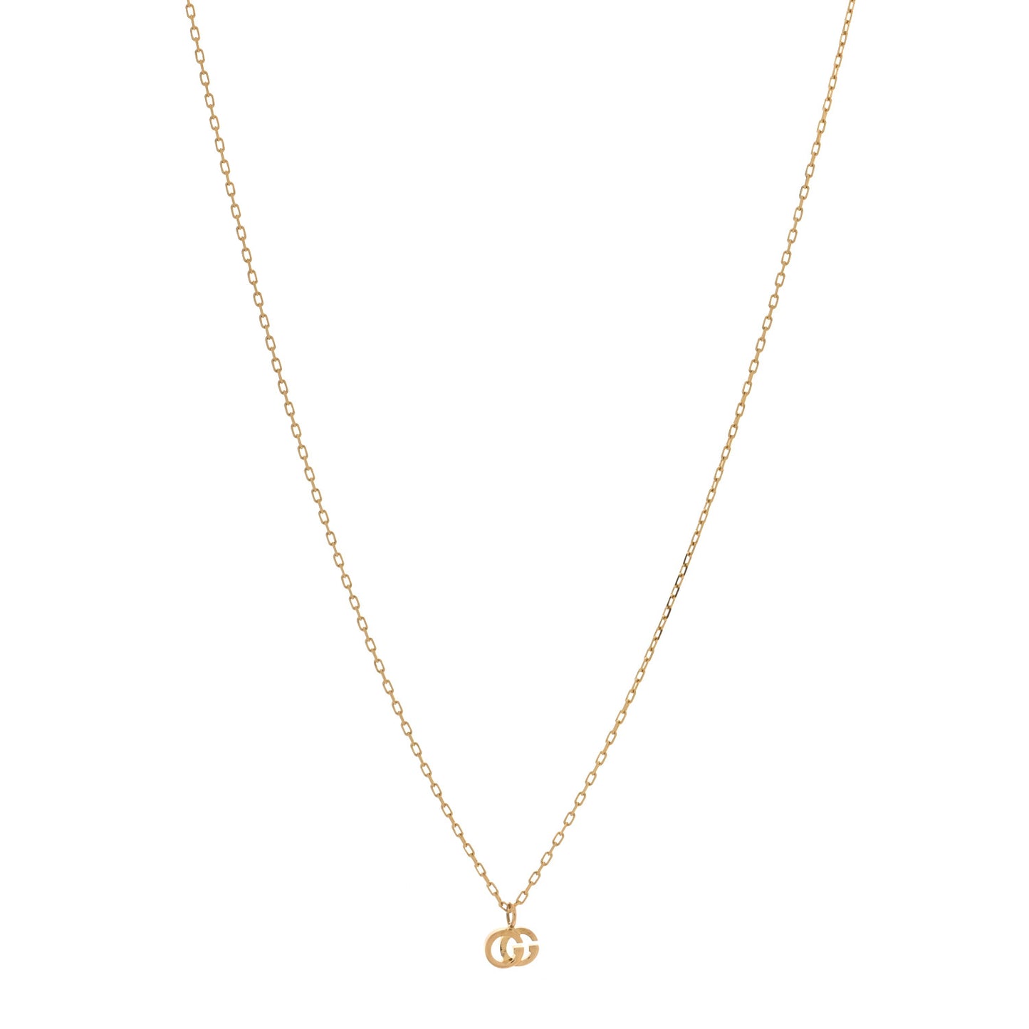 18K Yellow Gold Blue Topaz Running G Pendant Necklace
