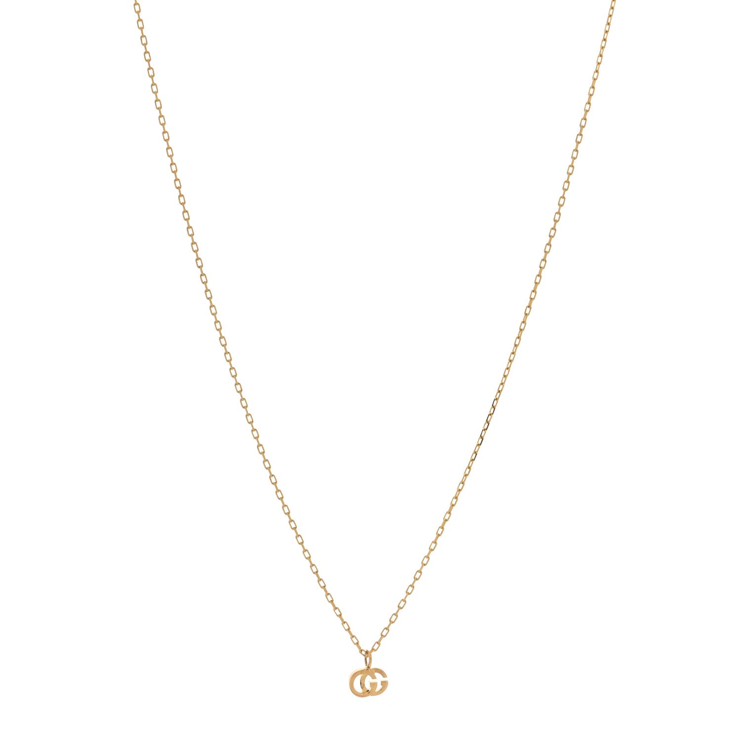 Gucci 18K Yellow Gold Blue Topaz Running G Pendant Necklace 1 of 6
