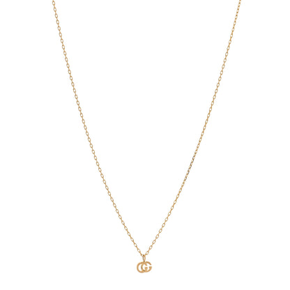 Gucci 18K Yellow Gold Blue Topaz Running G Pendant Necklace 1 of 6