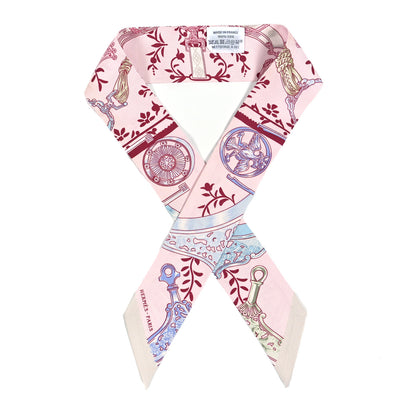 Hermes Silk Etriers Remix Twilly Rose Pale Bordeaux 1 of 4