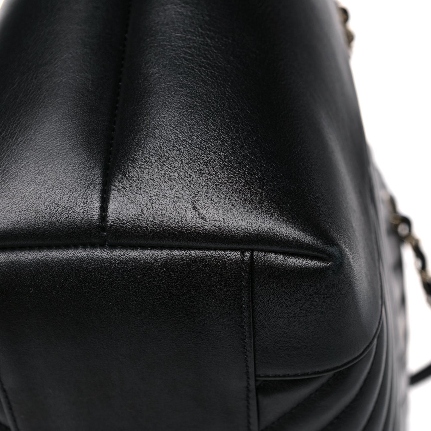Calfskin Quilted Large Daily Shopping Bag Black