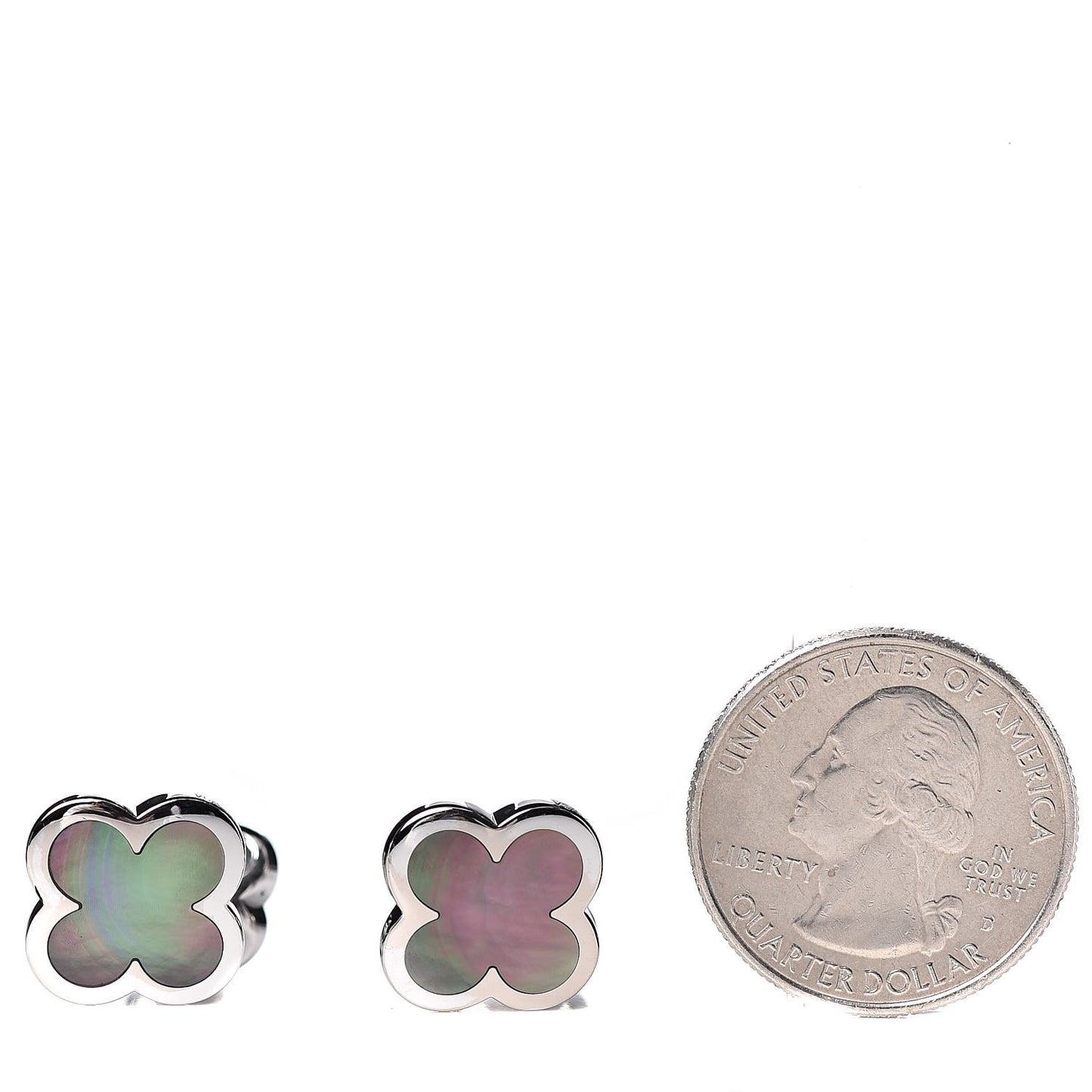 18K White Gold Mother of Pearl Pure Alhambra Cufflinks