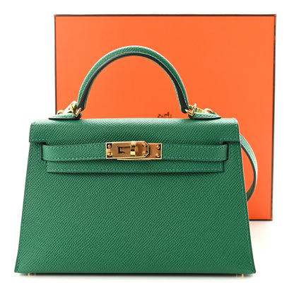 Hermes Epsom Mini Kelly Sellier 20 Vert Vertigo 10 of 10