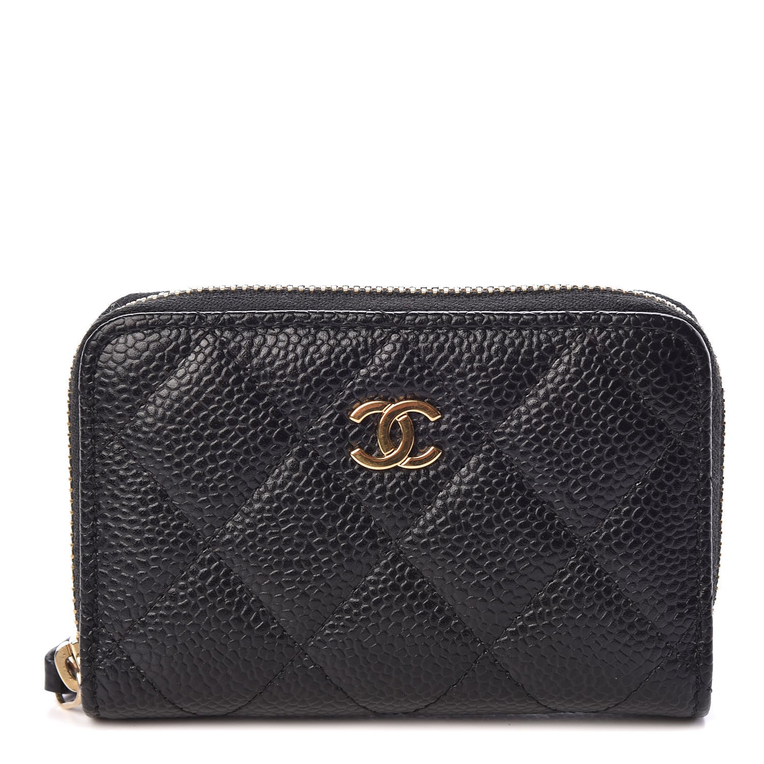 Chanel Caviar Quilted Zip Coin Purse Black 1 of 8