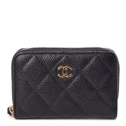Chanel Caviar Quilted Zip Coin Purse Black 1 of 8