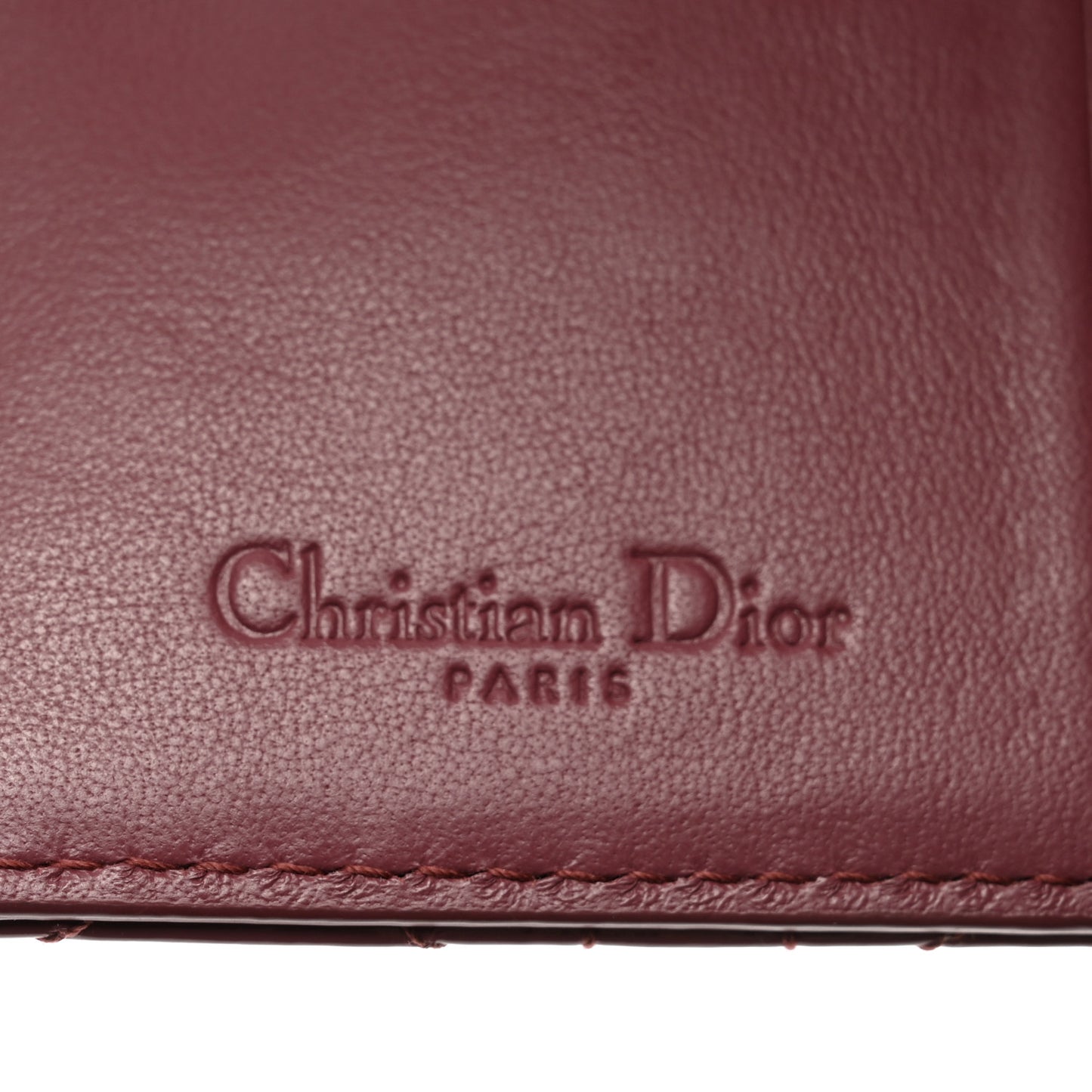 Patent Cannage Small Lady Dior Flap Card Holder Pink